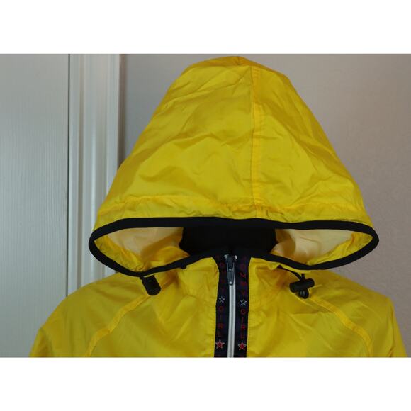 Vintage 90s Yellow Tommy Girl Tommy Hilfiger Windbreaker Jacket Flag Zip Hooded - Picture 10 of 10